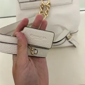 !!EUC!! Coach White Backpack with Gold Accents and Tassel Detail Coach Brown/White  main image 3